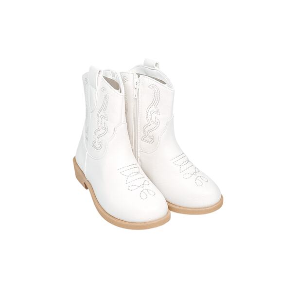 FabKids Whisper White Western Boots - Size 13 - - Picture 6 of 8